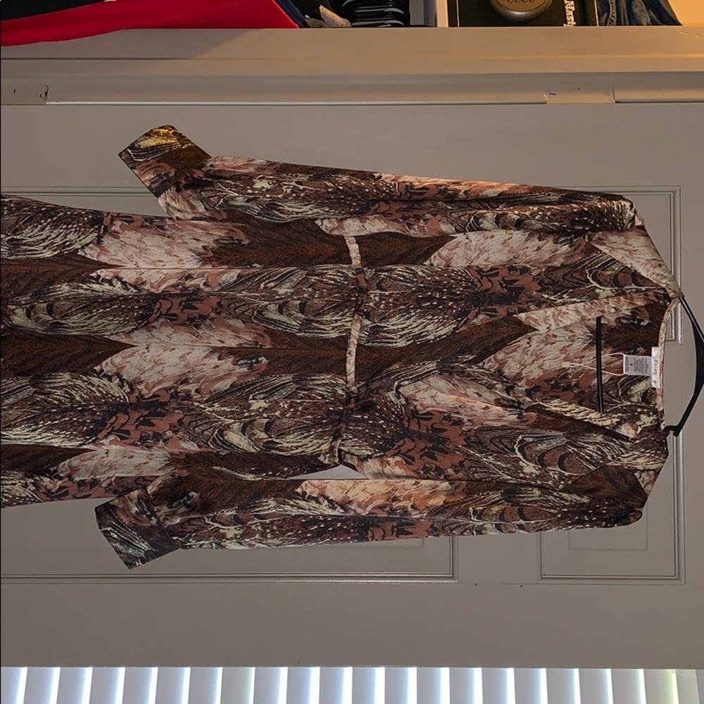 Esley brown and tan silk like dress